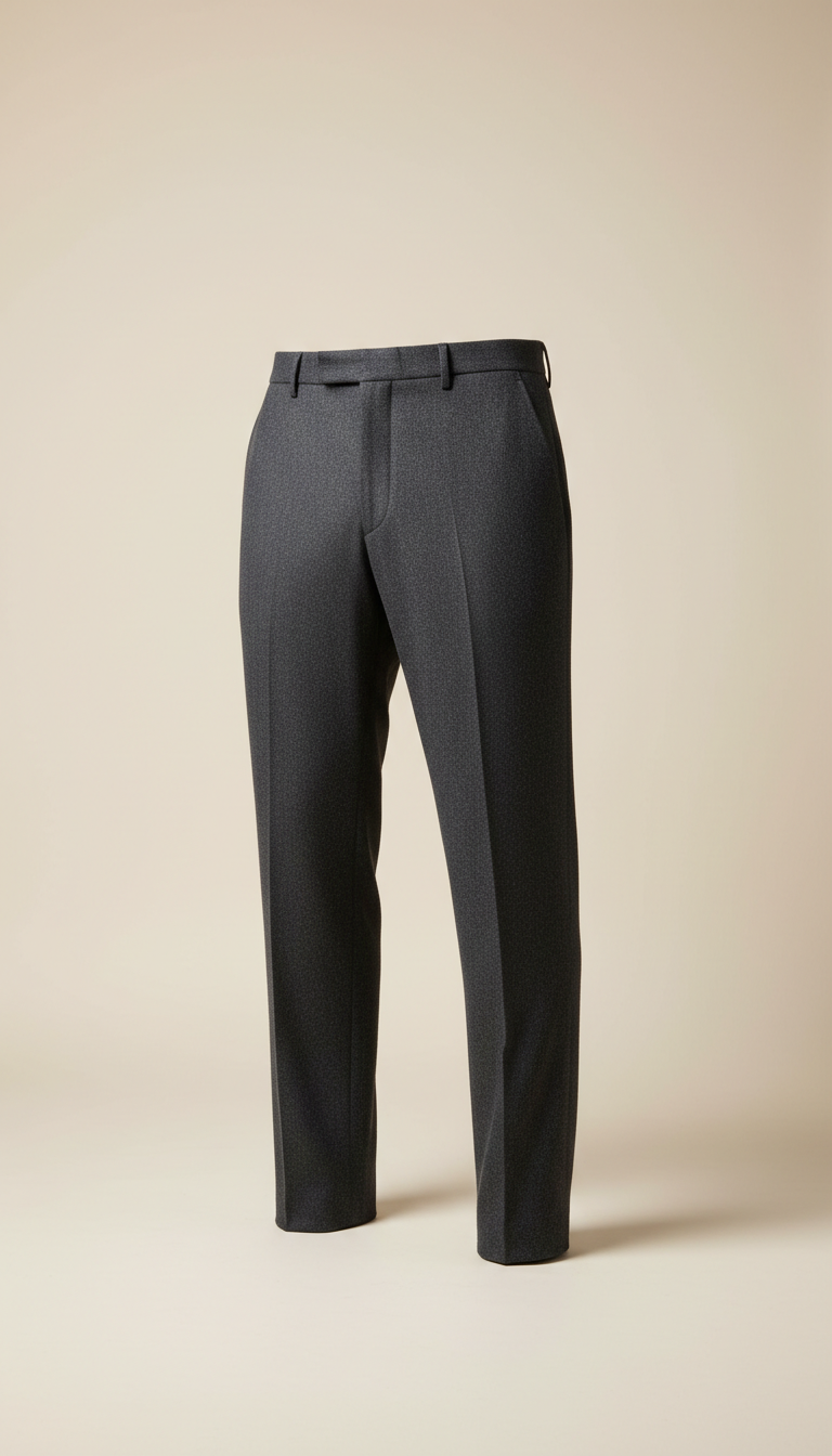 Wool Blend Tapered Trousers